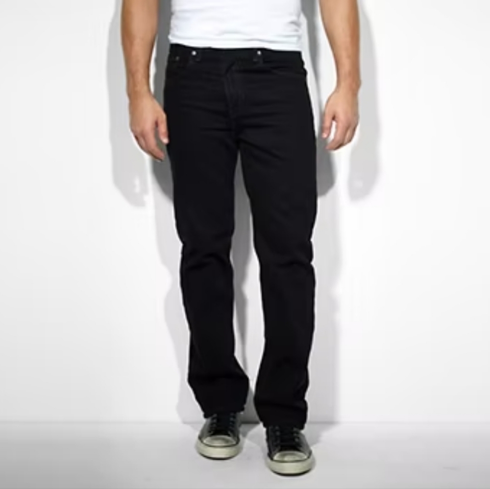 Levis Mens 516 Black Straight Leg Casual Denim 36x31 No Stretch Cotton Zipper